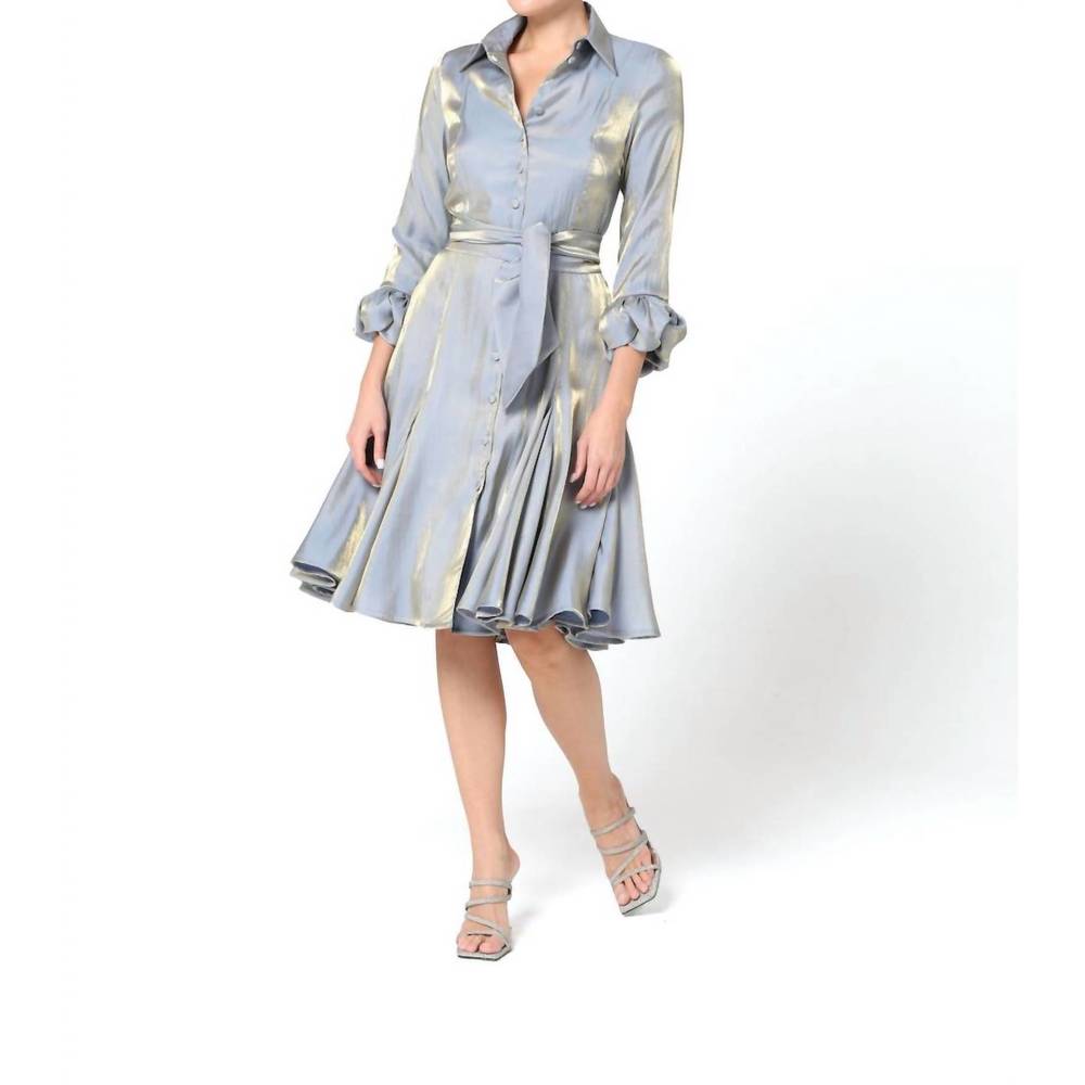 NEW BARUNI carina knee length flared dress in sky blue